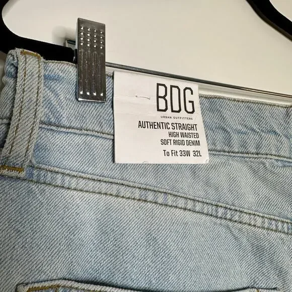 NWT BDG High Waisted Straight Leg Jeans Women's Size 33X32 - Picture 7 of 8
